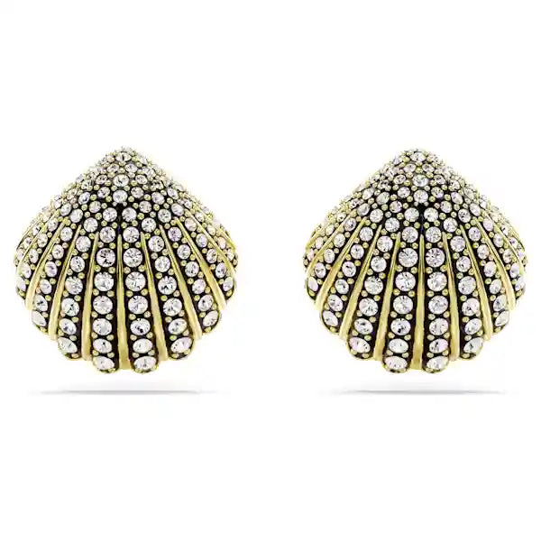 Swarovski Idyllia stud earrings Shell, White, Gold-tone plated 5683970