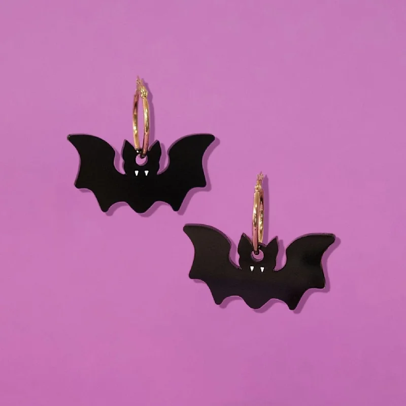 Bat Hoop Earrings