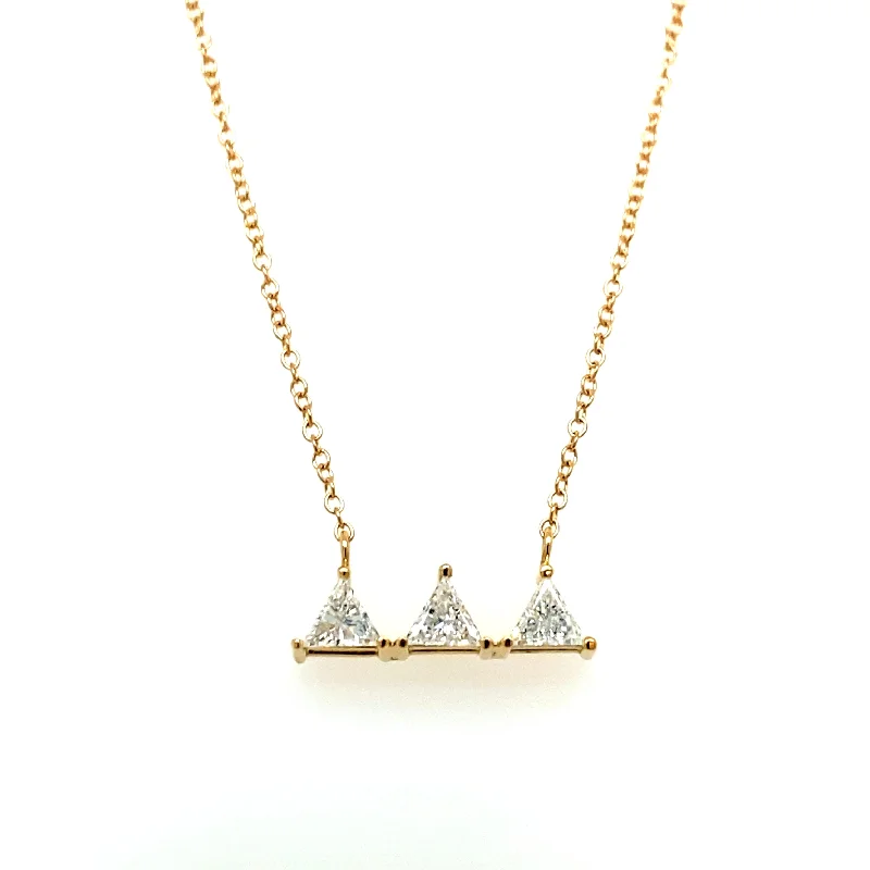 Custom Tri Delta Diamond Necklace