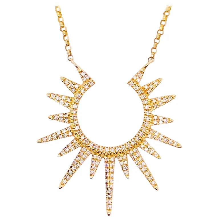 Diamond Open Sun Necklace