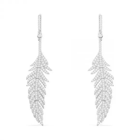 APM Sterling Silver Feather Dropping Earrings AE11097OX