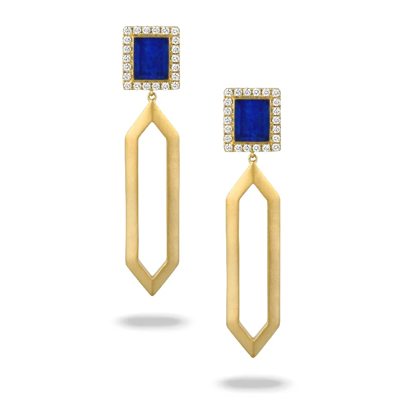 Lapis and Diamond Earrings