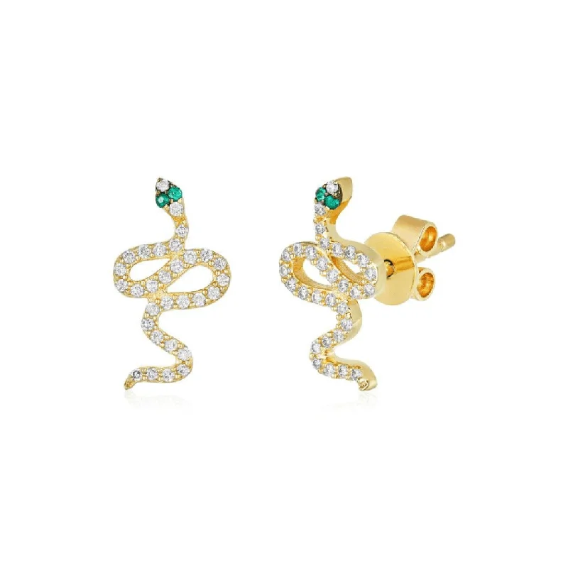 Pave Slithering Snake Stud