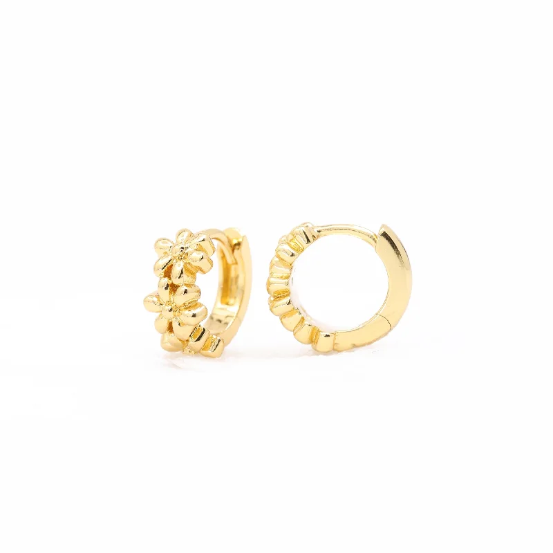 Flora Hoop Earrings in Gold