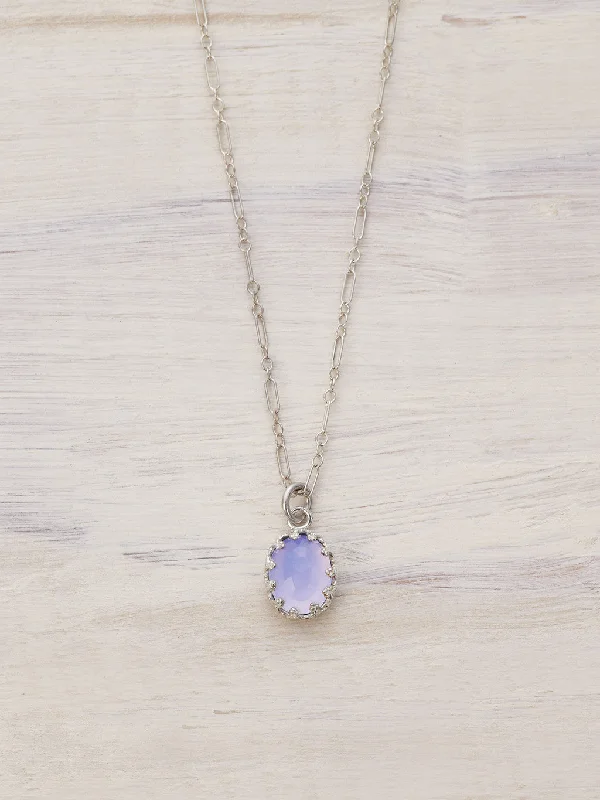 Antique Crown Lavender Chalcedony Necklace