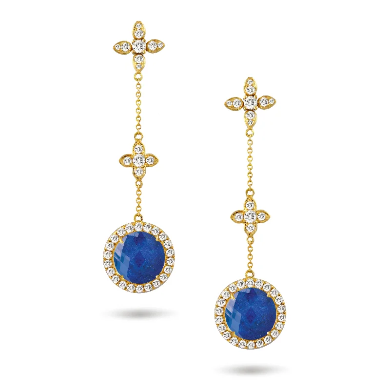 Lapis and Diamond Earrings