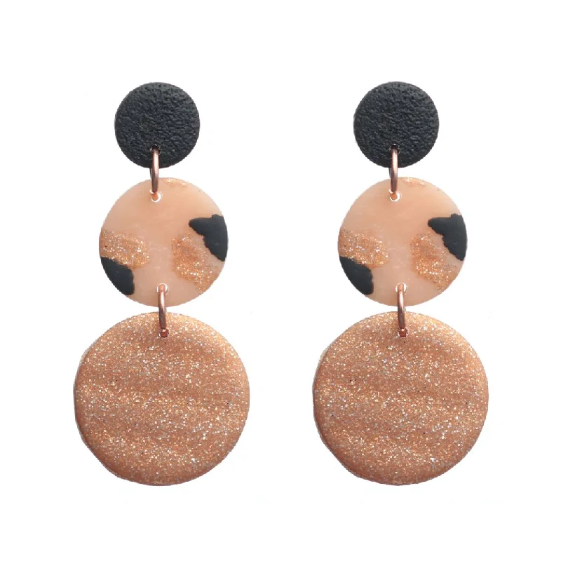 Three Tiered Cheetah Dangles Hypoallergenic Earrings for Sensitive Ears Made with Plastic Posts