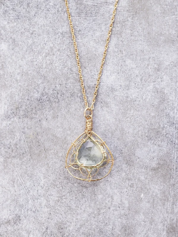 Framed Green Amethyst Necklace