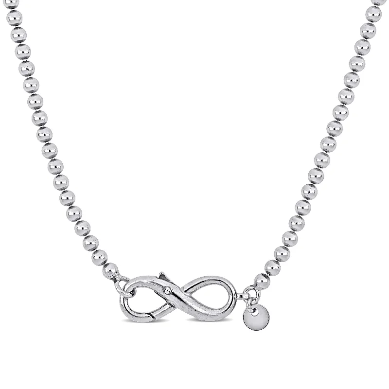 Mimi & Max Infinity Clasp Bead Link Necklace in Sterling Silver - 20 in.