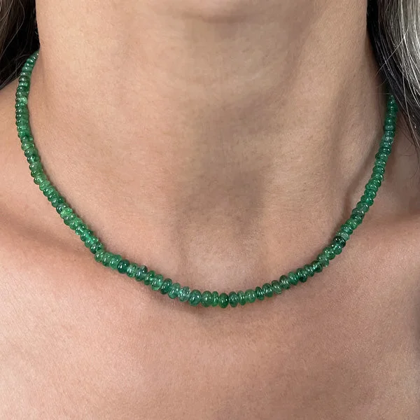 Vintage Emerald Bead Necklace