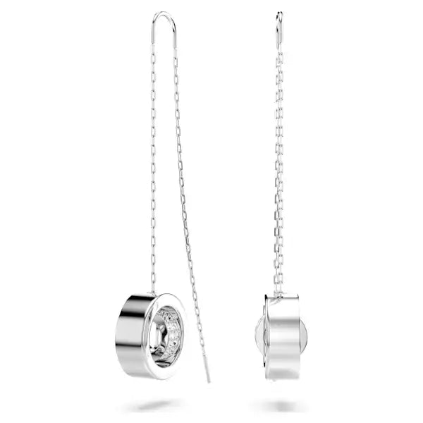 Swarovski Dextera drop earrings Long, White, Rhodium plated 5636435