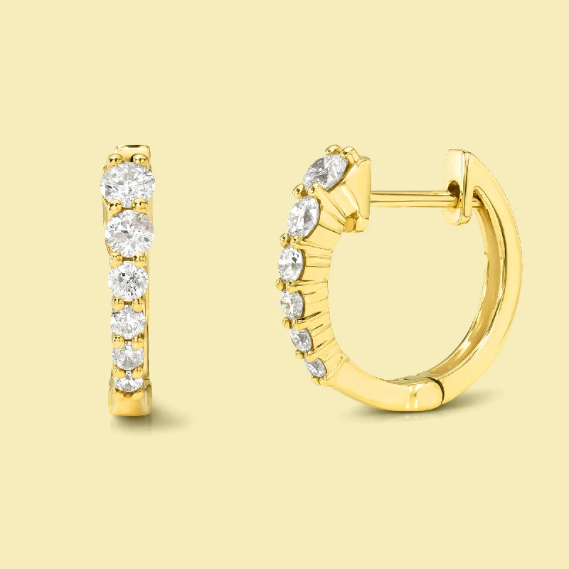 The Audrey, Classic Graduated Huggie Diamond Earrings