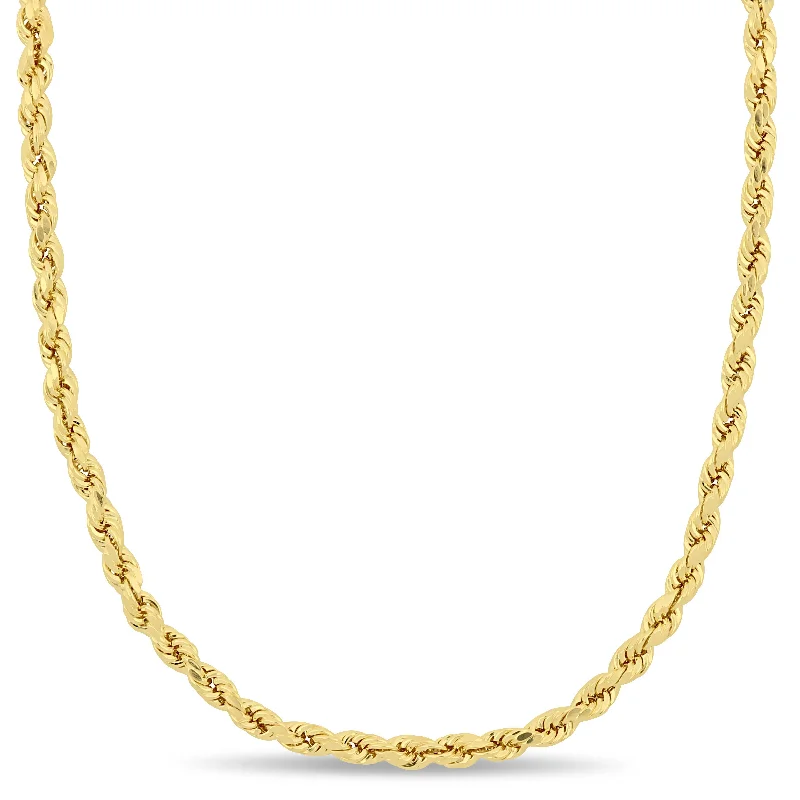 Mimi & Max 22 Inch Twist Rope Chain Necklace in 10k Yellow Gold (3mm)