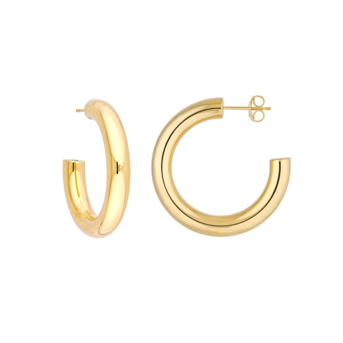 Open Gold Tube Hoops