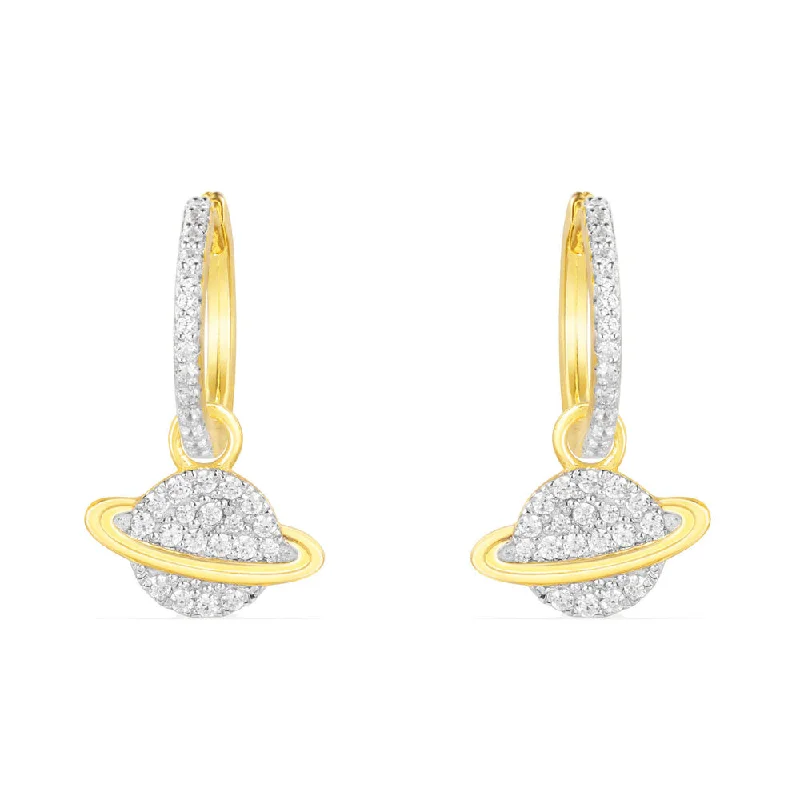 APM Planet Hoop Earrings - Yellow Silver AE10558OXY