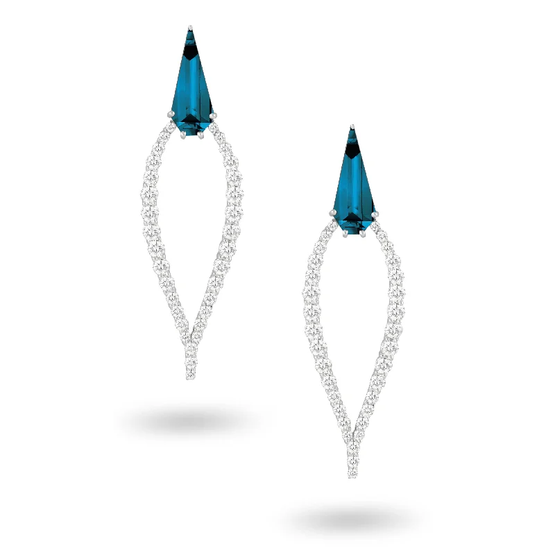 London Blue Topaz and Diamond Earrings