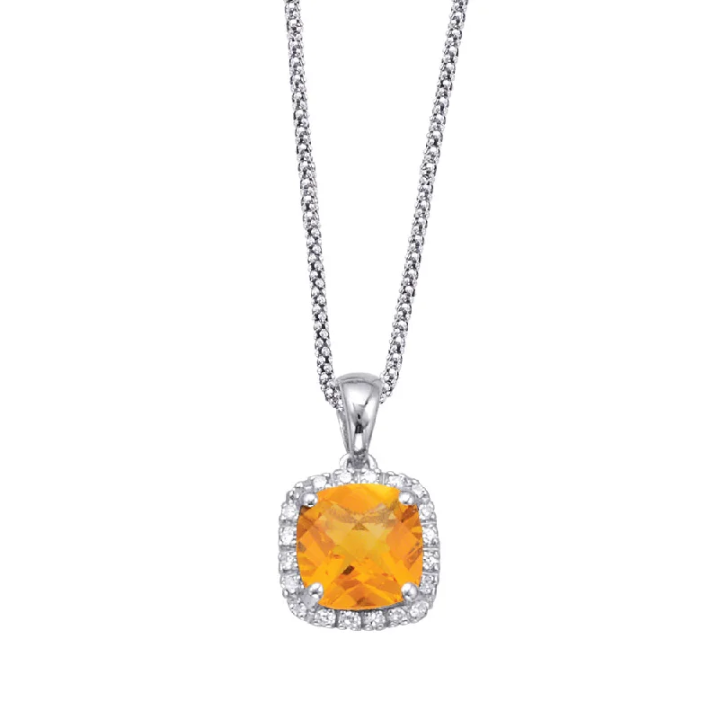 Citrine and Diamond Necklace