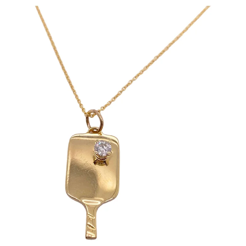 Pickleball Paddle Diamond Necklace