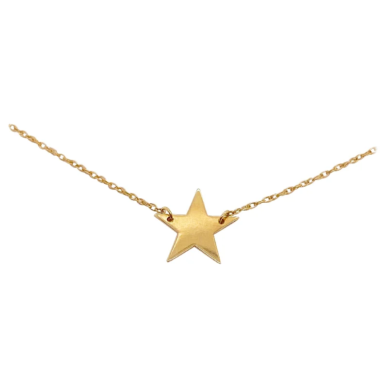 Gold Star Pendant Necklace, Minimalist Star Necklace