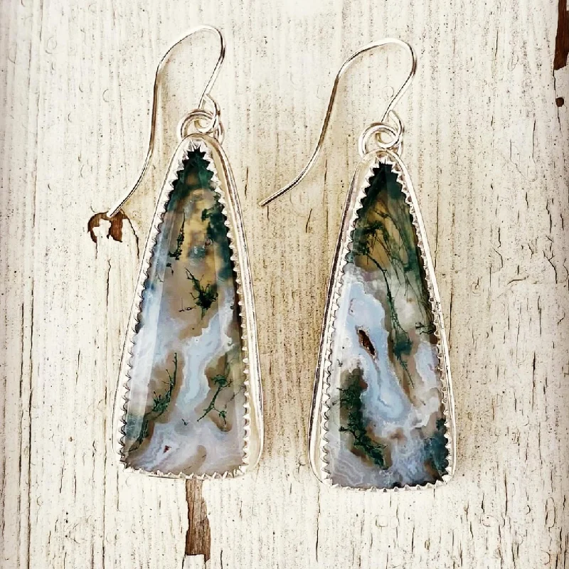 Moss Agate Earrings // Ready to Ship