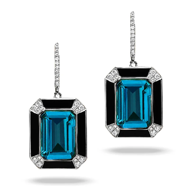 London Blue Topaz and Diamond Earrings