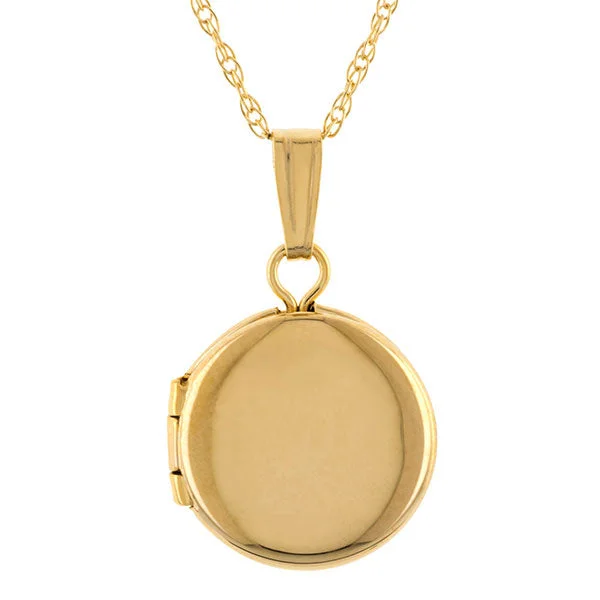 Petite Round Gold Locket Necklace