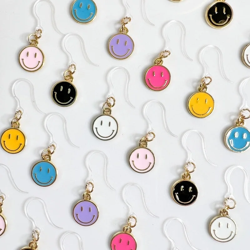 Colorful Emoji Dangles Hypoallergenic Earrings for Sensitive Ears Made with Plastic Posts