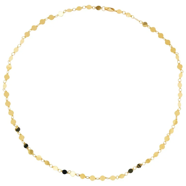 Mirror Link Chain Necklace 14K Gold