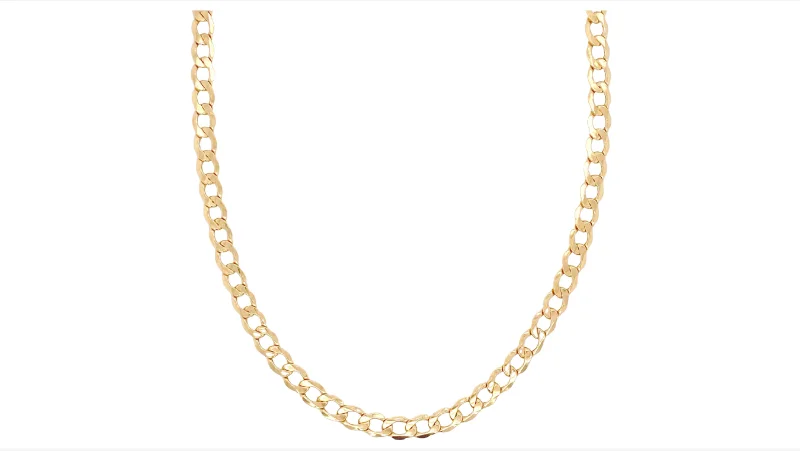 Miami Cuban Chain 14K Yellow Gold 5.25mm 20" Semi-Solid