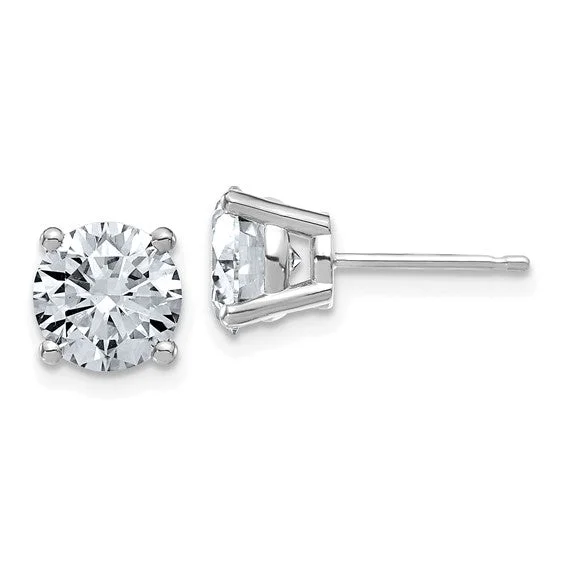 3.00 CTW Round Moissanite Gold Stud Earrings