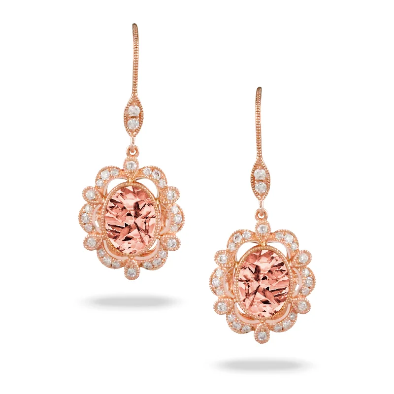 Morganite and Diamond Earrings