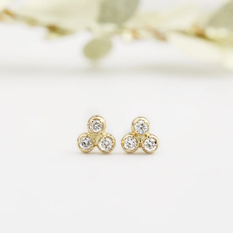 Dahlia Trio Diamonds Studs