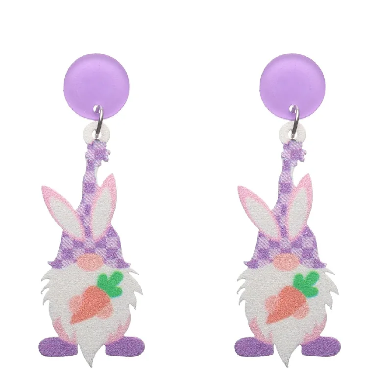 Bearded Easter Gnome Dangles Hypoallergenic Earrings for Sensitive Ears Made with Plastic Posts