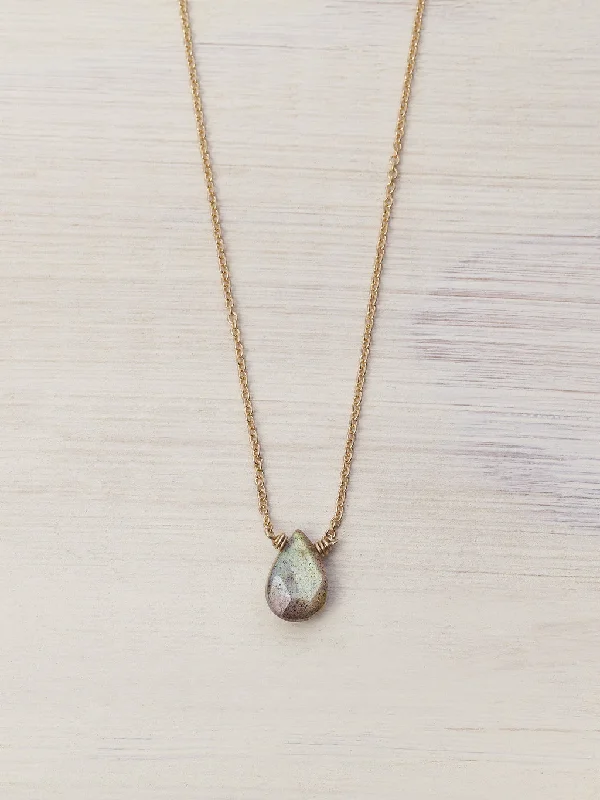 Labradorite Tiny Gem Necklace