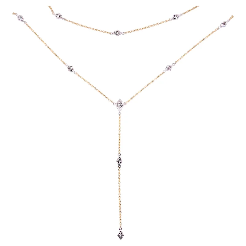 Two Strand Diamond Station Necklace