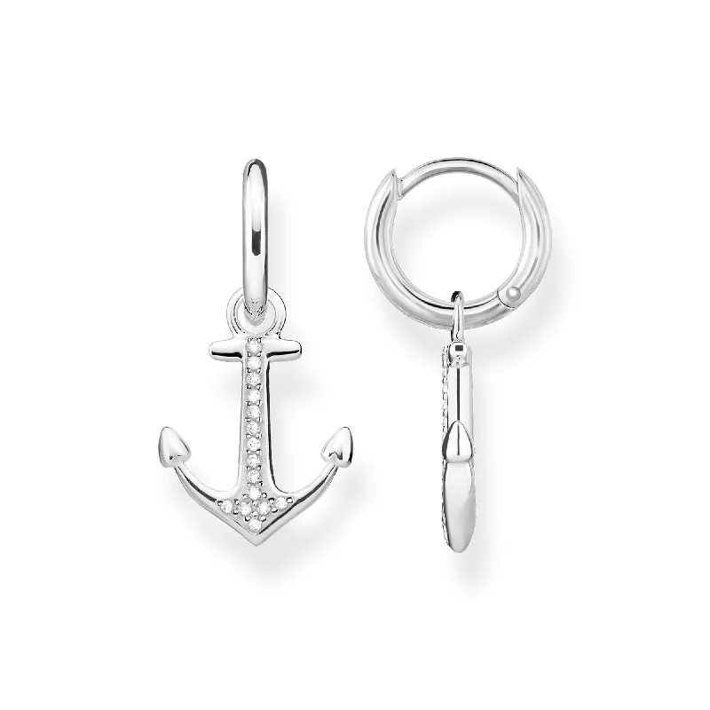 THOMAS SABO Anchor Drop Hoop Earrings CR634-051-14