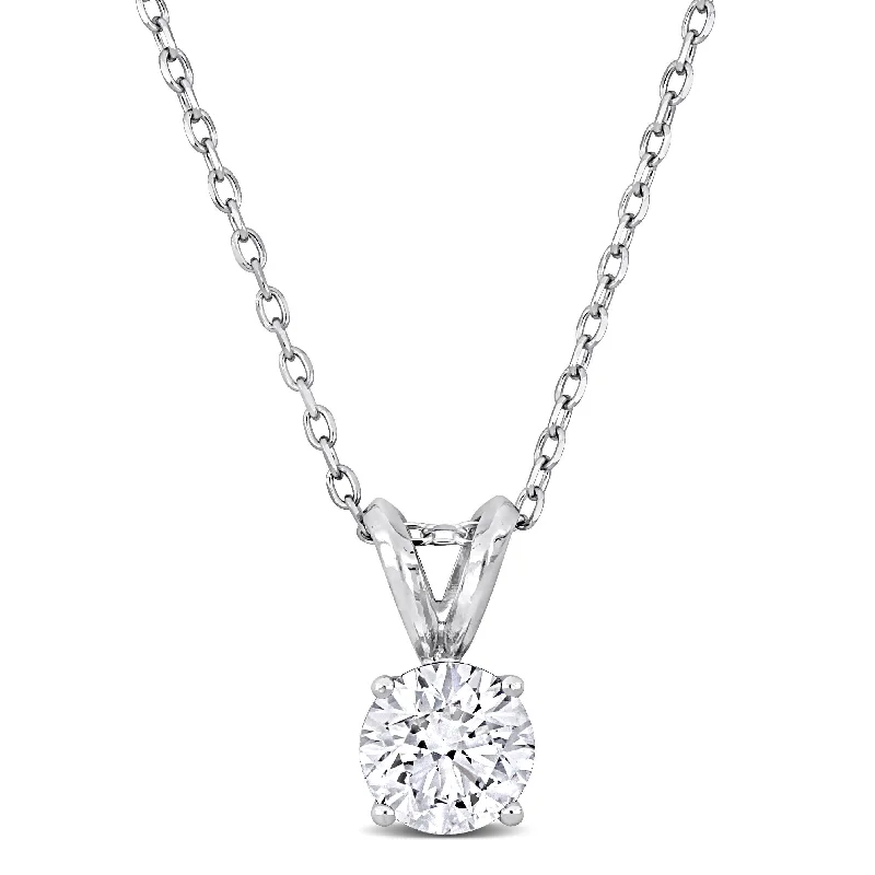 Created Forever 1ct TDW Lab-Grown Diamond Solitaire Necklace Platinum-18 in