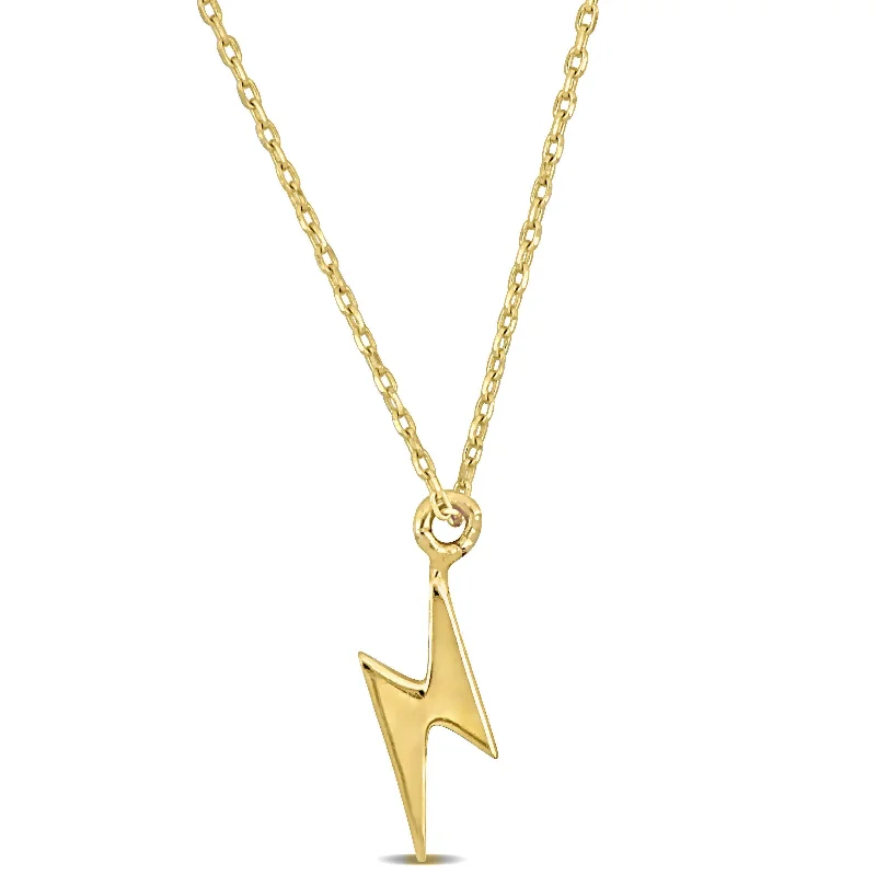 Mimi & Max Lightning Bolt Pendant with Chain in 14k Yellow Gold - 17 in