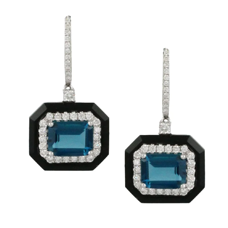 London Blue Topaz and Diamond Earrings