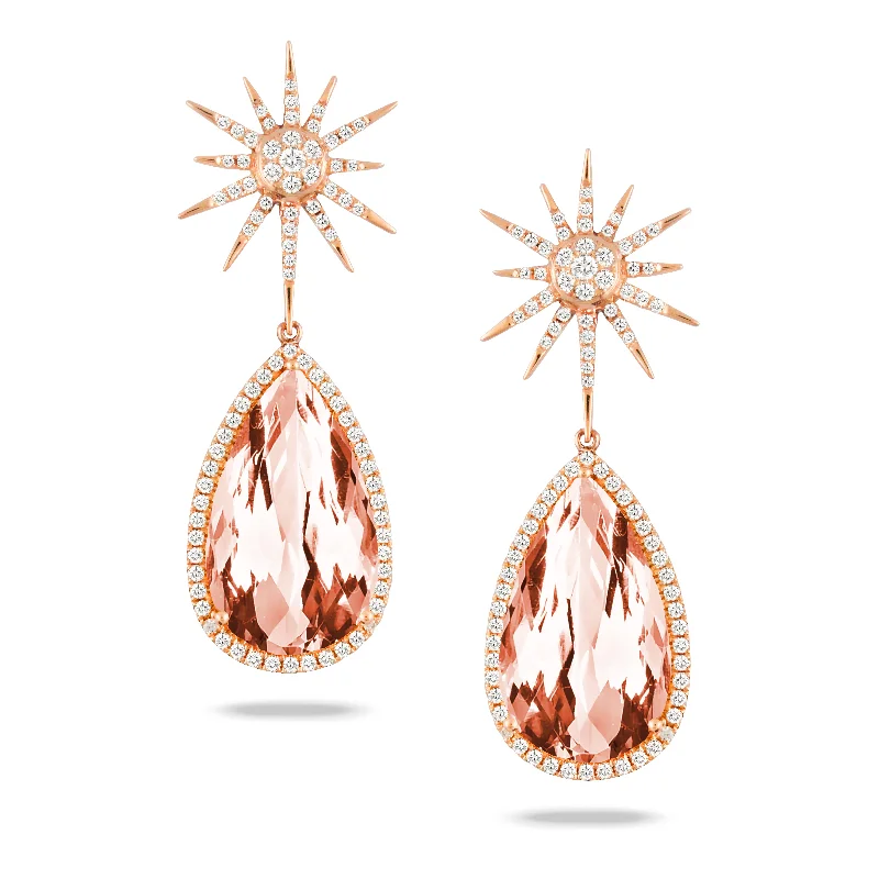 Morganite and Diamond Earrings