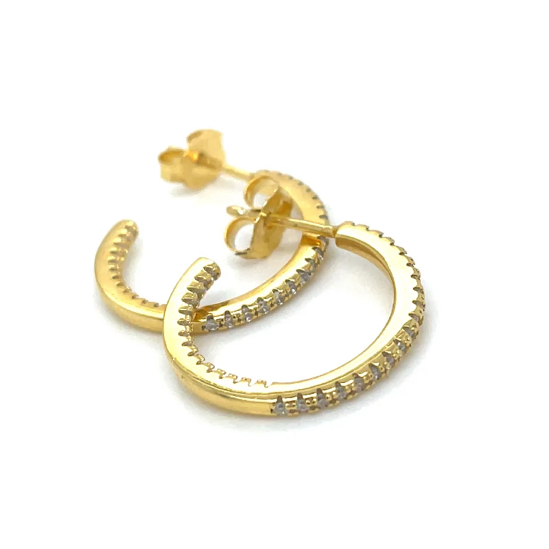 Golden Stone Set Hoop Earrings