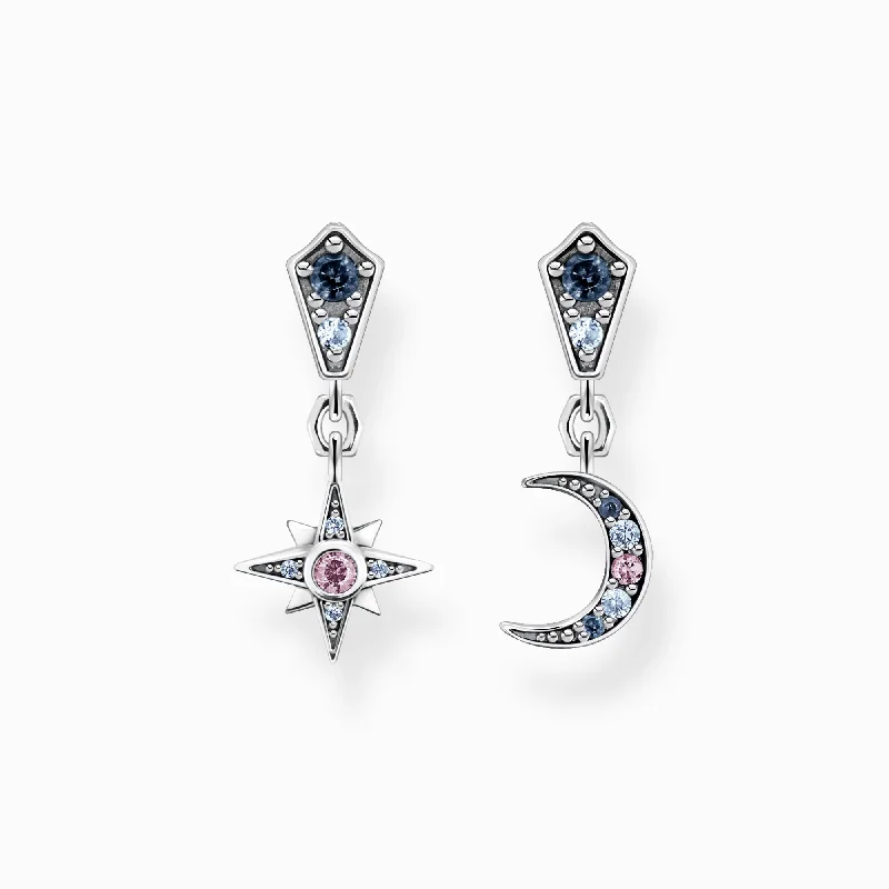 Thomas Sabo Earrings Royalty Star & Moon Silver H2207-945-7