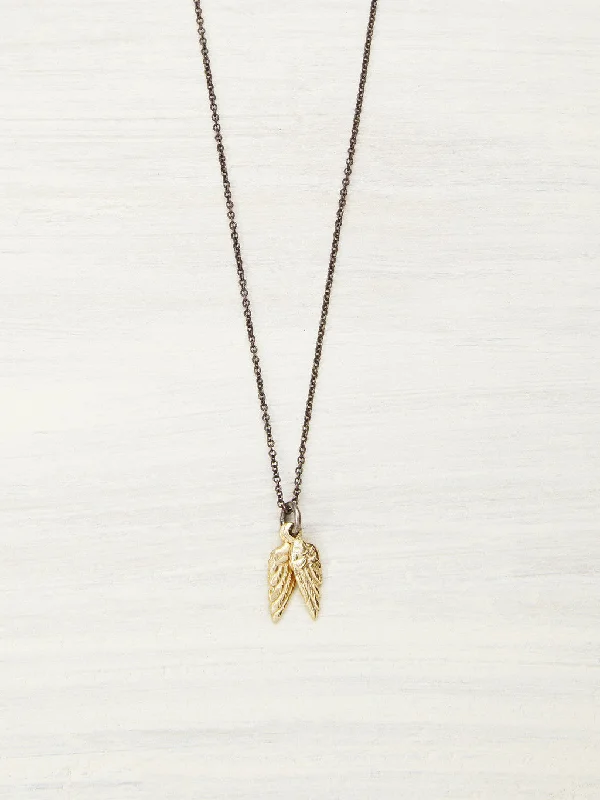 14K Gold Baby Angel Wings Necklace