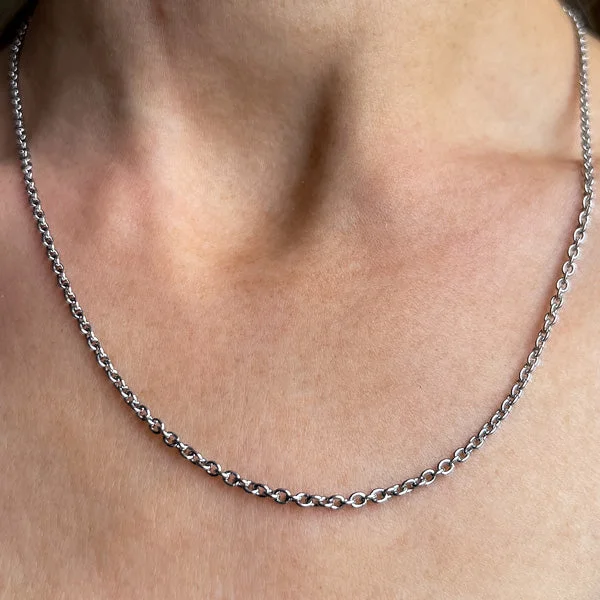 Estate Cable Chain Necklace- Platinum