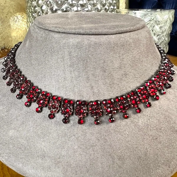 Victorian Bohemian Garnet Collar Necklace