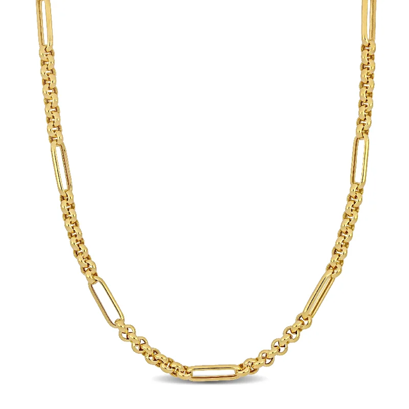 Mimi & Max 5.3mm mm Rolo Station Link Necklace in 14k Yellow Gold - 16 in