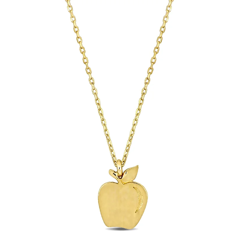 Mimi & Max Apple Pendant with Chain in 14k Yellow Gold - 17 in