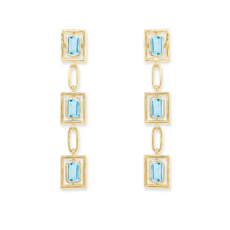 Floating Bezel Dangle Earrings