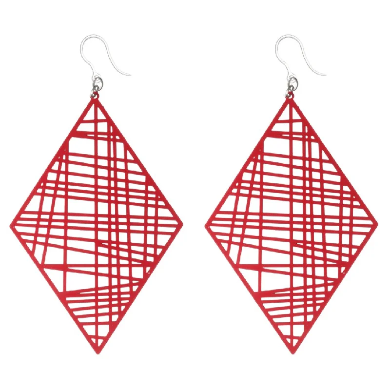 Exaggerated Geometric Dangles Hypoallergenic Earrings for Sensitive Ears Made with Plastic Posts