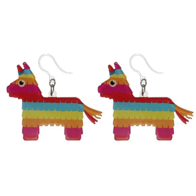 Exaggerated Piñata Dangles Hypoallergenic Earrings for Sensitive Ears Made with Plastic Posts